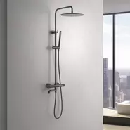 Душевая стойка для ванны с термостатом Timo Saona SX-2380/18, чёрное золото - фото 3