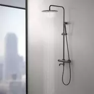 Душевая стойка для ванны с термостатом Timo Saona SX-2380/18, чёрное золото - фото 4