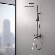 Душевая стойка для ванны с термостатом Timo Saona SX-2380/18, чёрное золото - фото 5