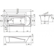 Ванна акриловая Loranto Arctica 150x70 см (с каркасом и экраном), Размер - мм: 1500х700 - фото 4