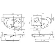 Ванна акриловая Kolpa-San Lulu 170x110 см L, Размер - мм: 1700х1100 - фото 2