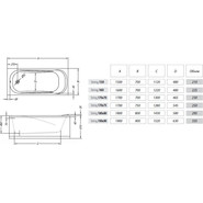Ванна акриловая Kolpa-San String 160x70 см (в комплекте: каркас и слив-перелив), Размер - мм: 1600х700 - фото 4