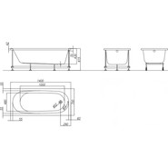 Ванна акриловая Kolpa-San Tamia 140x70 см, Размер - мм: 1400х700 - фото 3
