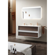 Тумба подвесная с раковиной Aqwella Clarberg Evolution 120 см EV0112CD, белый/крафт - фото 