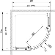 Душевое ограждение Cezares 90х90 см ECO-O-R-2-90-C-NERO, черный/прозрачное - фото 3