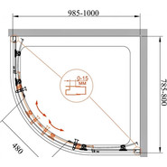 Душевое ограждение Cezares 100х80 см ECO-O-RH-2-100/80-C-Cr, хром/прозрачное - фото 5