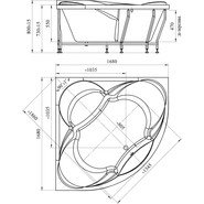 Ванна акриловая Радомир Филадельфия 168x168 см (в комплекте каркас и сифон) - фото 4