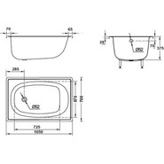 Ванна стальная BLB Europa 105х70 см - фото 3