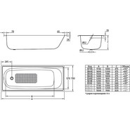 Ванна стальная BLB Europa 140х70 см - фото 5