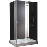Душевое ограждение Cezares 90х80 см BERGAMO-W-AH-1-90/80-C-Cr-R, хром/прозрачное - фото 