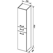 Пенал подвесной Dreja 35 см 77.0304D, дуб кантри - фото 2
