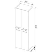 Пенал подвесной Dreja 50 см 77.0301W, белый глянец - фото 2