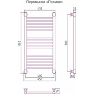 Полотенцесушитель водяной Сунержа Богема+ П14 800x400 мм (прямая перемычка) 00-0220-8040 - фото 6