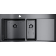 Мойка кухонная Omoikiri Akisame 100-2-GM-L (4973103) 1,2 мм, вороненая сталь, Цвет производителя: вороненая сталь - фото 