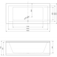 Ванна акриловая Cezares Plane 180x90 см PLANE-180-90-49, Размер - мм: 1800х900 - фото 3