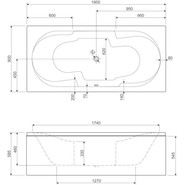 Ванна акриловая Cezares Серия 42 190x90 см 42-for_two-190-90-46 - фото 3