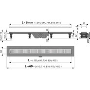 Трап Alcadrain APZ10-950M Simple (AG100401950), Цвет производителя: нержавеющая сталь/мат, Размер трапа: 950 - фото 2