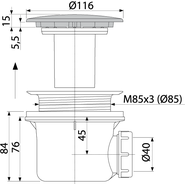 Сифон для душевого поддона AlcaPlast A49 Antic DN90 - фото 2