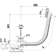 Сифон для ванны AlcaPlast A55 ANTIC-80 металл - фото 2