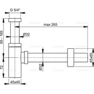 Сифон для умывальника AlcaPlast A401DESIGN DN32 - фото 2