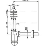 Сифон для умывальника AlcaPlast A411 DN32 - фото 2