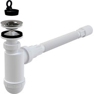 Сифон для умывальника Alcaplast DN40 с решеткой из нержавеющей стали - фото 