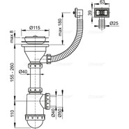Сифон для мойки AlcaPlast A447-DN50/40 - фото 2