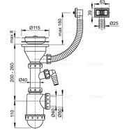 Сифон для мойки AlcaPlast A447P-DN50/40 - фото 2
