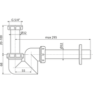 Сифон для умывальника и биде Alcadrain A45F DN32 (AG210902132) - фото 2