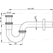 Сифон для биде AlcaPlast A45E DN32 - фото 2