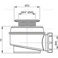 Сифон для душевого поддона Alcaplast A46-50 DN50 - фото 2