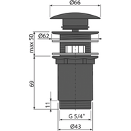 Донный клапан AlcaPlast A392BLACK - фото 2