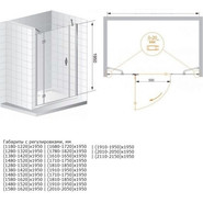 Душевая дверь Cezares 215 см BERGAMO-W-B-13-100+60/60-C-Cr-L, хром/прозрачное - фото 2