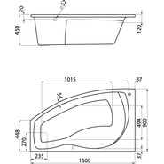 Ванна акриловая Santek Майорка 150x90 см 1.WH11.1.984 L, Размер - мм: 1500х900 - фото 2