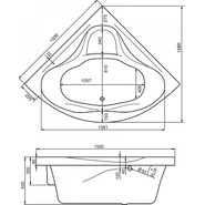 Ванна акриловая Santek Сан-Паулу 150x150 см 1.WH30.2.399 - фото 2