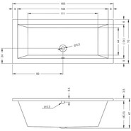 Ванна акриловая Riho LUGO 160x70 см B138001005, Размер - мм: 1600х700 - фото 2