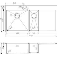 Кухонная мойка Omoikiri AKISAME 100-2-IN-L (4973544) 1,2 мм, нержавеющая сталь, Цвет производителя: нержавеющая сталь матовая - фото 5