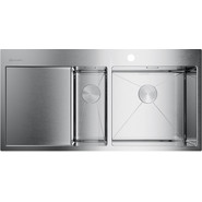 Кухонная мойка Omoikiri AKISAME 100-2-IN-R (4973547) 1,2 мм, нержавеющая сталь, Цвет производителя: нержавеющая сталь матовая - фото 