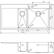 Кухонная мойка Omoikiri AKISAME 100-2-IN-R (4973547) 1,2 мм, нержавеющая сталь, Цвет производителя: нержавеющая сталь матовая - фото 5