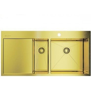 Кухонная мойка Omoikiri AKISAME 100-2-LG-R (4973090) 1,2 мм, светлое золото, Цвет производителя: светлое золото - фото 