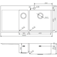 Кухонная мойка Omoikiri AKISAME 100-2-LG-R (4973090) 1,2 мм, светлое золото, Цвет производителя: светлое золото - фото 5