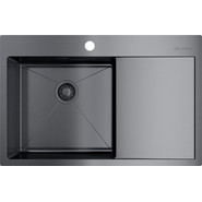 Кухонная мойка Omoikiri AKISAME 78-GM-L (4973099) 1,2 мм, вороненая сталь, Цвет производителя: вороненая сталь - фото 