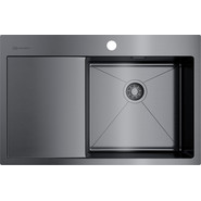 Кухонная мойка Omoikiri AKISAME 78-GM-R (4973100) 1,2 мм, вороненая сталь, Цвет производителя: вороненая сталь - фото 