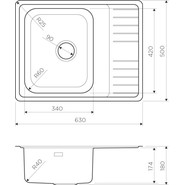 Кухонная мойка Omoikiri SAGAMI 63-IN (4993732) 0,9 мм, нержавеющая сталь - фото 6
