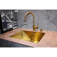 Кухонная мойка Omoikiri TAKI 49-U/IF-LG (4973523) 1,2 мм, светлое золото, Цвет производителя: светлое золото - фото 3