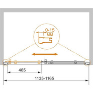 Душевая дверь Cezares 115 см PRATICO-BF-1-115-C-Cr, хром/прозрачное - фото 2