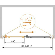 Душевая дверь Cezares 120 см PRATICO-BF-1-120-C-Cr, хром/прозрачное - фото 2