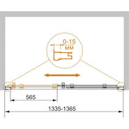 Душевая дверь Cezares 135 см PRATICO-BF-1-135-C-Cr, хром/прозрачное - фото 2