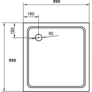 Акриловый поддон Cezares TRAY-A-A-95-15-W 95х95 см - фото 2
