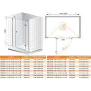 Душевая дверь Cezares 215 см VERONA-W-B-13-100+60/60-C-Cr, хром/прозрачное - фото 2